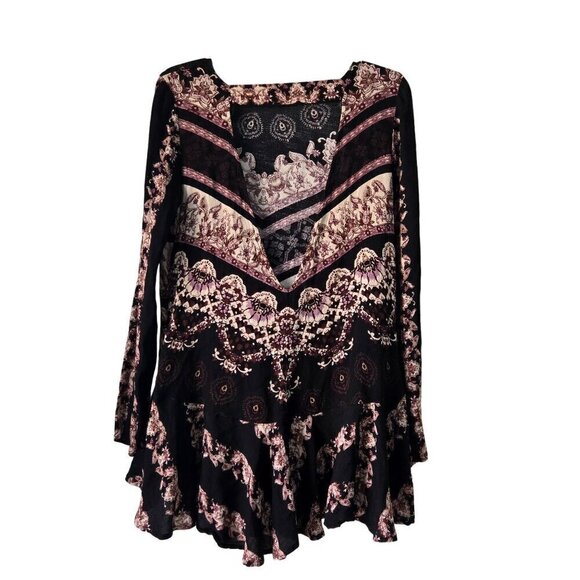 Free People Smooth Talker Open Back Flounce Hem Purple Tunic Dress Size S - Picture 3 of 9